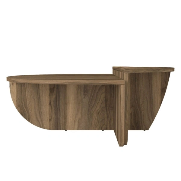 Τραπεζάκι σαλονιού Nilvia  χρώμα καρυδί Ø85x35εκ.