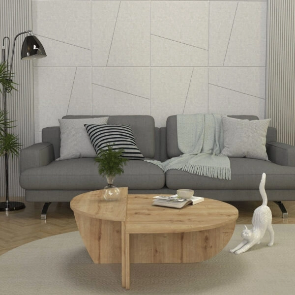 Τραπεζάκι σαλονιού Nilvia  χρώμα sapphire oak Ø85x35εκ.