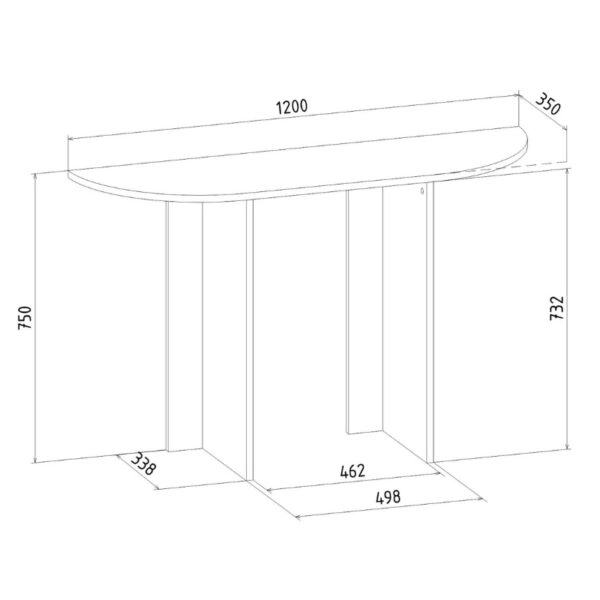 Κονσόλα Cortado χρώμα καρυδί 120x35x75εκ.