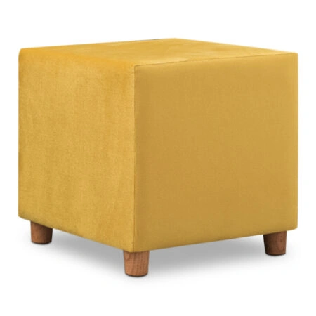 Σκαμπώ Daisy υφασμάτινο χρώμα κίτρινο 40x40x40εκ.