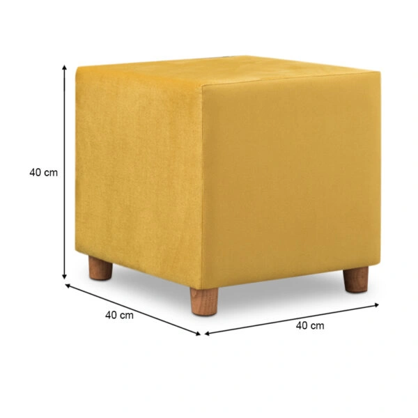 Σκαμπώ Daisy υφασμάτινο χρώμα κίτρινο 40x40x40εκ.