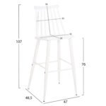 ΣΚΑΜΠΟ ΜΠΑΡ ΨΗΛΟ VANESSA HM8459.11 ΛΕΥΚΟ PP & ΛΕΥΚΑ ΜΕΤΑΛ.ΠΟΔΙΑ 47x48,5x107Υεκ.