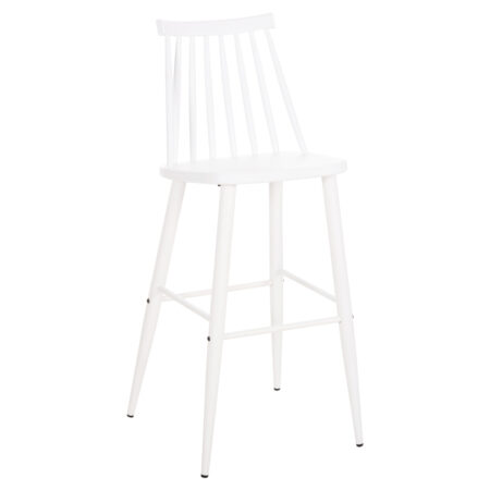 ΣΚΑΜΠΟ ΜΠΑΡ ΨΗΛΟ VANESSA HM8459.11 ΛΕΥΚΟ PP & ΛΕΥΚΑ ΜΕΤΑΛ.ΠΟΔΙΑ 47x48,5x107Υεκ.