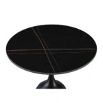 VOLCANO SIDE TABLE ΜΑΥΡΟ ΜΕ ΟΨΗ ΜΑΡΜΑΡΟΥ ΜΑΥΡΟ 50x50xH61cm