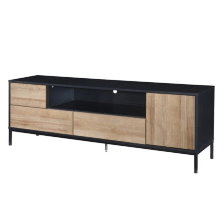 BLACKBIRD TV STAND RIVIERA OAK ΜΑΥΡΟ 160x40