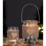 Κηροπήγιο Με Χερούλι Διάφανο Γυαλί 17cm