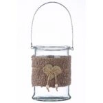 Κηροπήγιο Με Χερούλι Διάφανο Γυαλί 17cm