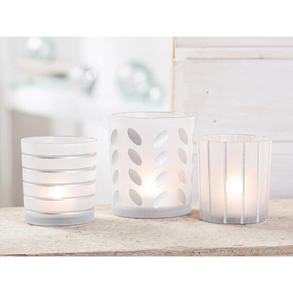 Κηροπήγιο Διάφανο Γυαλί 8cm Σε 3 Σχέδια