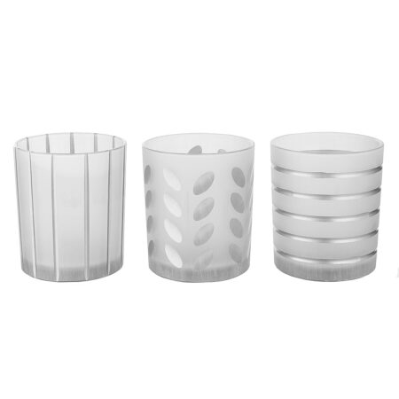 Κηροπήγιο Διάφανο Γυαλί 8cm Σε 3 Σχέδια