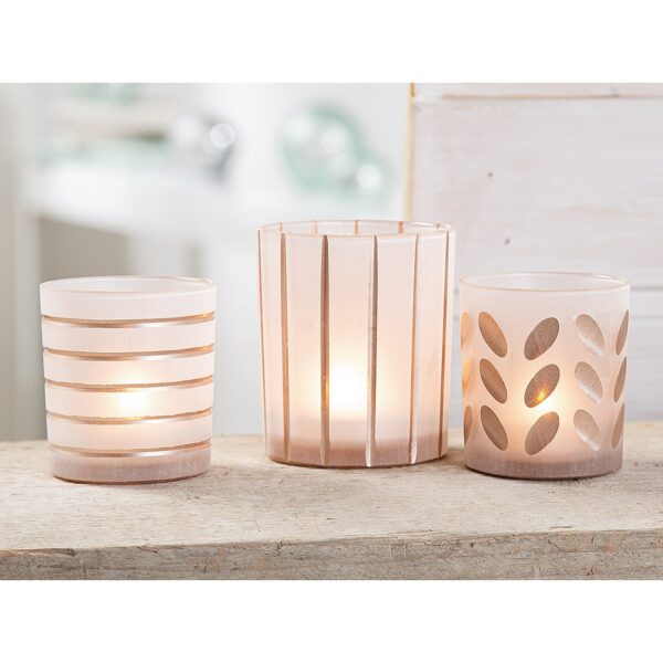 Κηροπήγιο Διάφανο Γυαλί 9cm Σε 3 Σχέδια