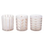 Κηροπήγιο Διάφανο Γυαλί 9cm Σε 3 Σχέδια