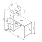Γραφείο-ραφιέρα Ramon φυσικό-μαύρο 122x64x120εκ