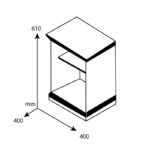 Κομοδίνο Mozart  χρώμα καρυδί 40x40x61εκ