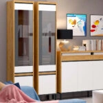 Βιτρίνα Palmor Χρυσό Δρυς-Λευκό 40x40x200cm