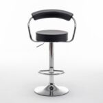 Σκαμπό Bar PELI Με Πλάτη Πτυσσόμενο Μαύρο PU/Μέταλλο 51x50x83-105cm