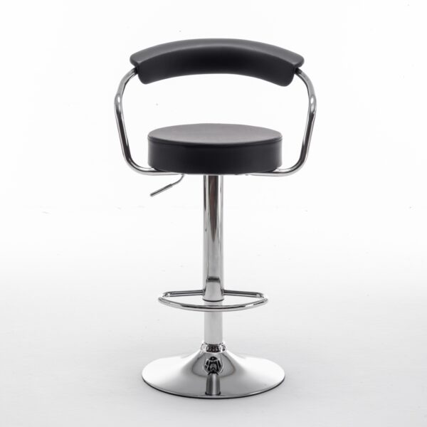 Σκαμπό Bar PELI Με Πλάτη Πτυσσόμενο Μαύρο PU/Μέταλλο 51x50x83-105cm