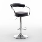 Σκαμπό Bar PELI Με Πλάτη Πτυσσόμενο Μαύρο PU/Μέταλλο 51x50x83-105cm