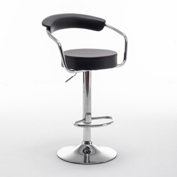 Σκαμπό Bar PELI Με Πλάτη Πτυσσόμενο Μαύρο PU/Μέταλλο 51x50x83-105cm