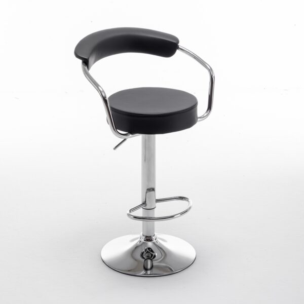 Σκαμπό Bar PELI Με Πλάτη Πτυσσόμενο Μαύρο PU/Μέταλλο 51x50x83-105cm