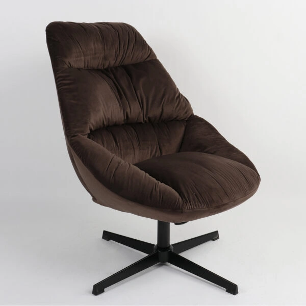 Πολυθρόνα CHANTIERI Καφέ Ύφασμα/Μέταλλο 94x71x83cm