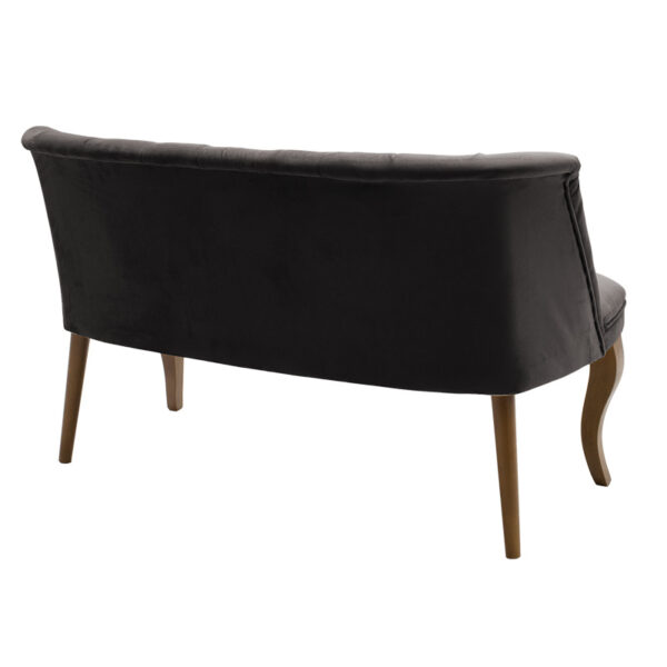 Καναπές Loreta  2θέσιος βελούδο ανθρακί με μαύρα πόδια 118x55x78εκ