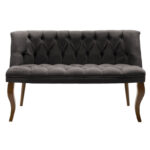 Καναπές Loreta  2θέσιος βελούδο ανθρακί με μαύρα πόδια 118x55x78εκ