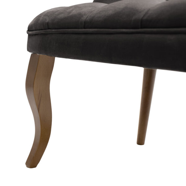 Καναπές Loreta  2θέσιος βελούδο ανθρακί με μαύρα πόδια 118x55x78εκ