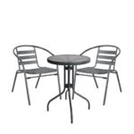 Σετ Τραπεζαρία Κήπου ArteLibre EARTH Μέταλλο Γκρι Με 2 Πολυθρόνες