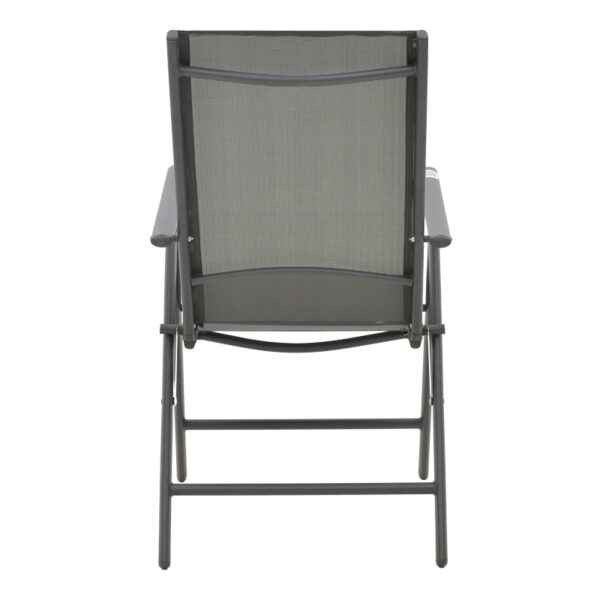 Πολυθρόνα Candor ανθρακί μέταλλο και γκρι textilene 51.5x63.5x107εκ