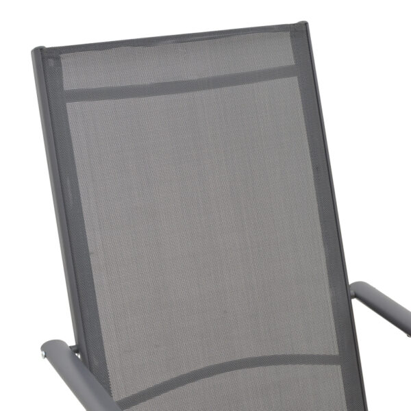 Πολυθρόνα Candor ανθρακί μέταλλο και γκρι textilene 51.5x63.5x107εκ