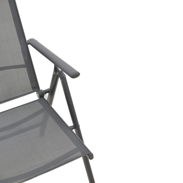 Πολυθρόνα Candor ανθρακί μέταλλο και γκρι textilene 51.5x63.5x107εκ