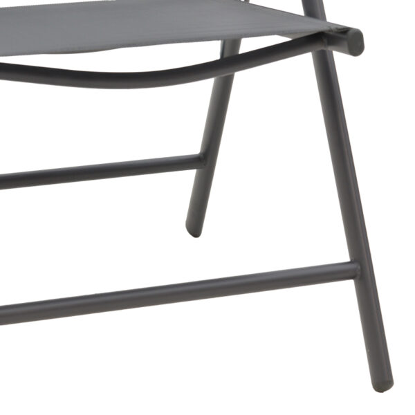 Πολυθρόνα Candor ανθρακί μέταλλο και γκρι textilene 51.5x63.5x107εκ