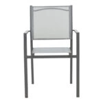 Πολυθρόνα Confidence  ανθρακί μέταλλο και γκρι textilene 54x54x86εκ