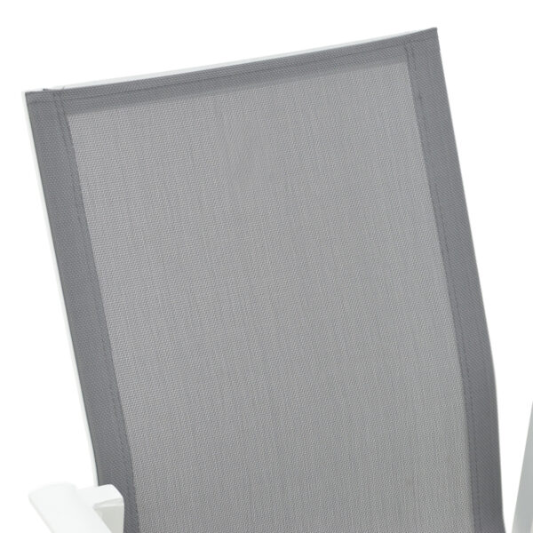 Πολυθρόνα κήπου Dashiell αλουμίνιο λευκό textilene γκρι 71x58x94εκ