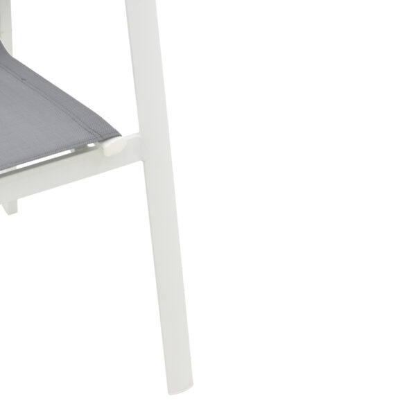 Πολυθρόνα κήπου Dashiell αλουμίνιο λευκό textilene γκρι 71x58x94εκ