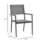 Τραπεζαρία Nares-Vitality σετ 5τεμ  ανθρακί αλουμίνιο και plywood σε φυσικό χρώμα 180x90x72.5εκ