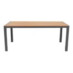 Τραπεζαρία Nares-Uplift σετ 7τεμ  ανθρακί αλουμίνιο και plywood σε φυσικό-γκρι χρώμα 180x90x72.5εκ