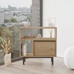 Βοηθητικό Τραπεζάκι  SHALDON Φυσικό Μοριοσανίδα/Μέταλλο 60x25.5x60cm