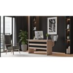 Γραφείο  EASTCOTE Οξιά/Μαύρο Μοριοσανίδα 140x60x73.8cm