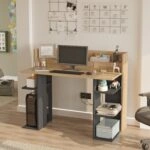 Γραφείο  FIFE Φυσικό/Ανθρακί Μοριοσανίδα/Μελαμίνη 124x58x98cm