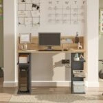 Γραφείο  FIFE Φυσικό/Ανθρακί Μοριοσανίδα/Μελαμίνη 124x58x98cm