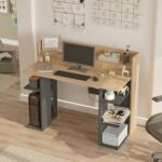 Γραφείο  FIFE Φυσικό/Ανθρακί Μοριοσανίδα/Μελαμίνη 124x58x98cm