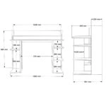 Γραφείο  FIFE Φυσικό/Ανθρακί Μοριοσανίδα/Μελαμίνη 124x58x98cm