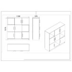 Βιβλιοθήκη ELMSTEAD Οξιά/Μαύρο Μοριοσανίδα/Μελαμίνη 119.9x37.6x121.8cm