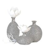 Βάζο Ασημί Κεραμικό Φ9x15cm Σε 3 Σχέδια