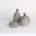 Βάζο Ασημί Κεραμικό Φ9x15cm Σε 3 Σχέδια