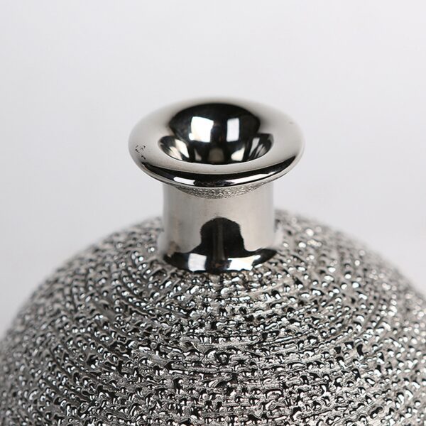 Βάζο Ασημί Κεραμικό Φ9x15cm Σε 3 Σχέδια