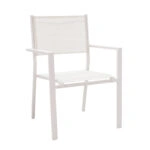 Τραπεζαρία Zacreta-Nares σετ 7τεμ αλουμίνιο-textilene σε λευκή απόχρωση