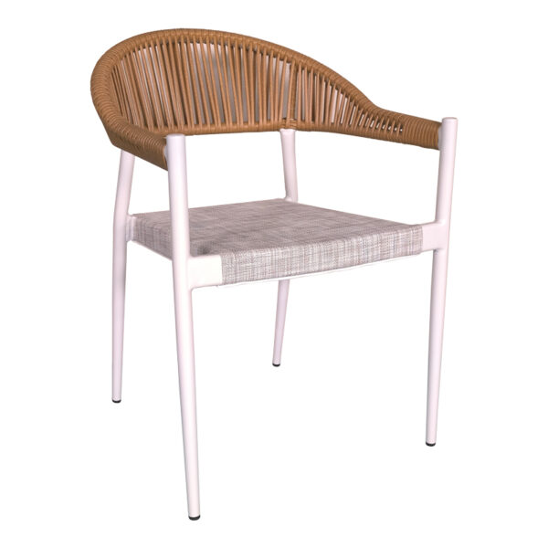 Τραπεζαρία Kliton - Elation σετ 5τεμ αλουμίνιο σε λευκή απόχρωση 80x80x74εκ