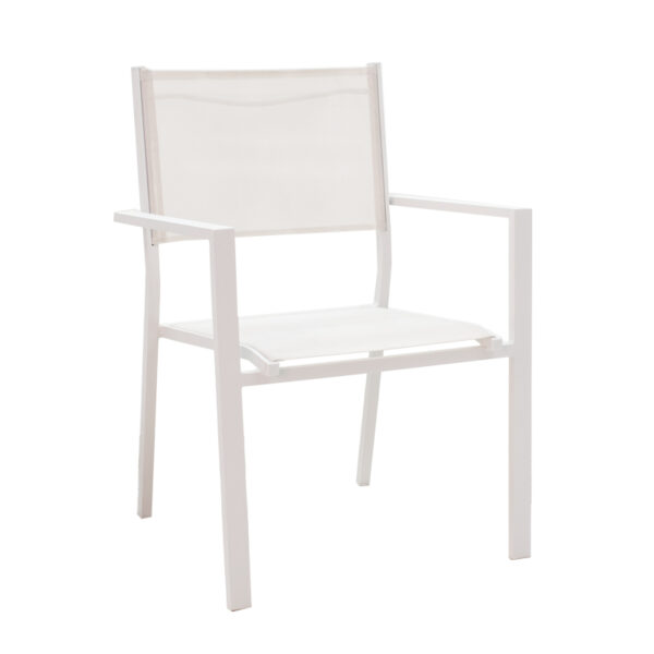 Τραπεζαρία Zacreta- Kliton σετ 3τεμ αλουμίνιο σε λευκή απόχρωση 80x80x74εκ